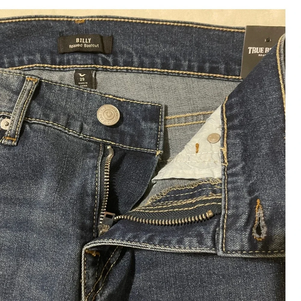 True Religion Billy SN Flap Relaxed Bootcut Jeans Mens Size 29 (30 x 33.5) Denim